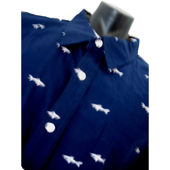 PaperDenim&Cloth Fishing Shirt Men's 4XL Blue Short SL Button Down - Picture 14 of 16